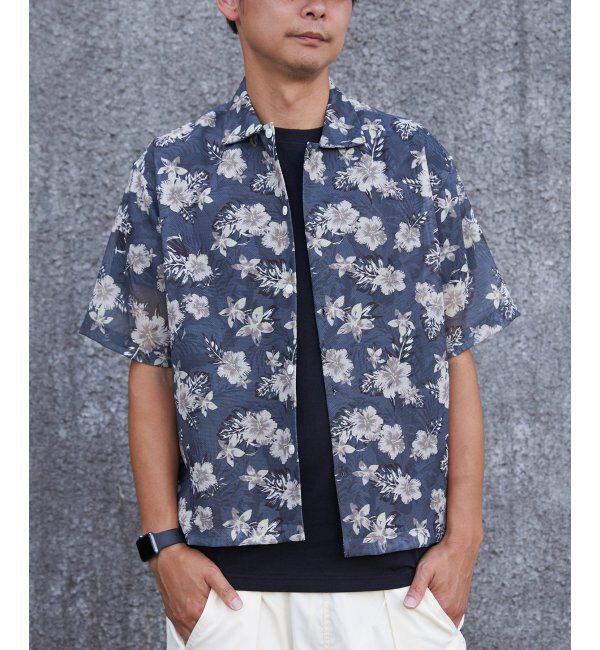 VENCE share style「シアーメッシュシャツ」|シャツ・ブラウス|チャコール