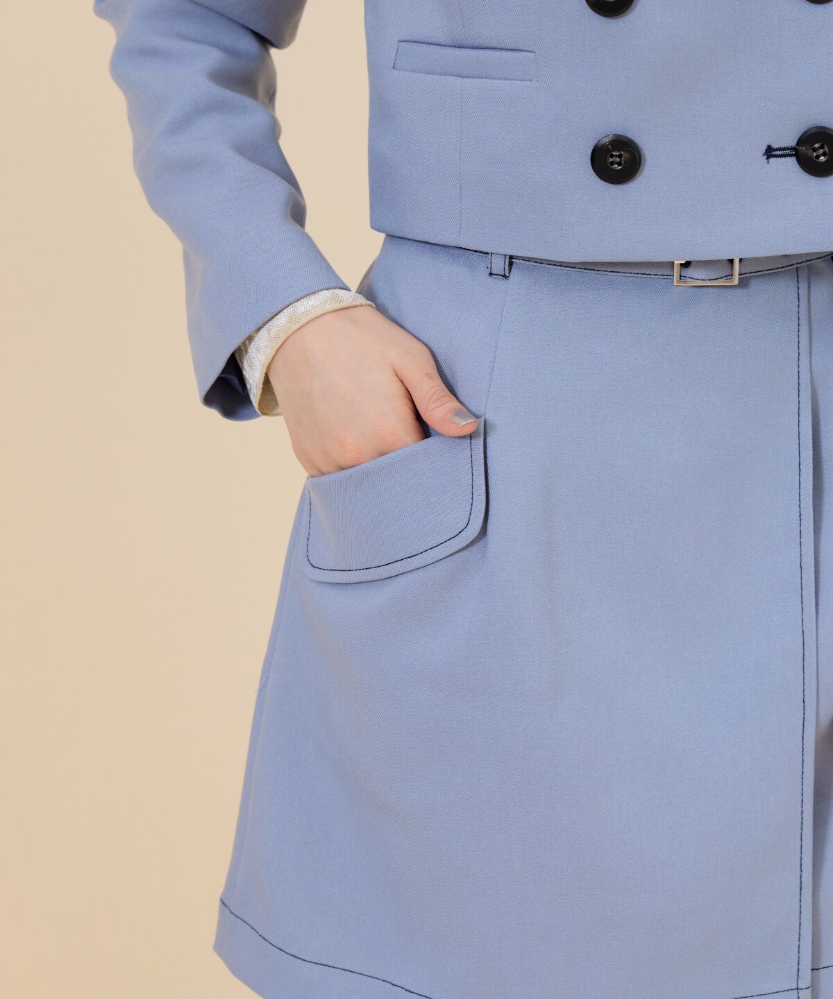 REDYAZEL「ベルティッドウーリッシュミニスカート」|台形|