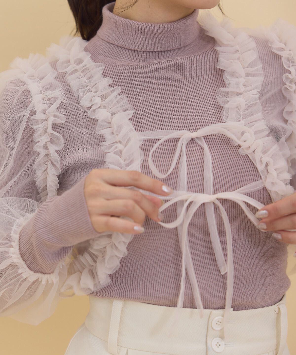 REDYAZEL「チュールボレロニット＆プルオーバーセット」|ニット・セーター|