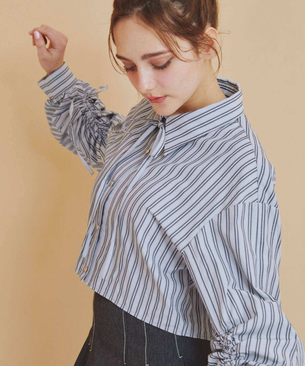 REDYAZEL「ドロストストライプシャツ」|シャツ・ブラウス|