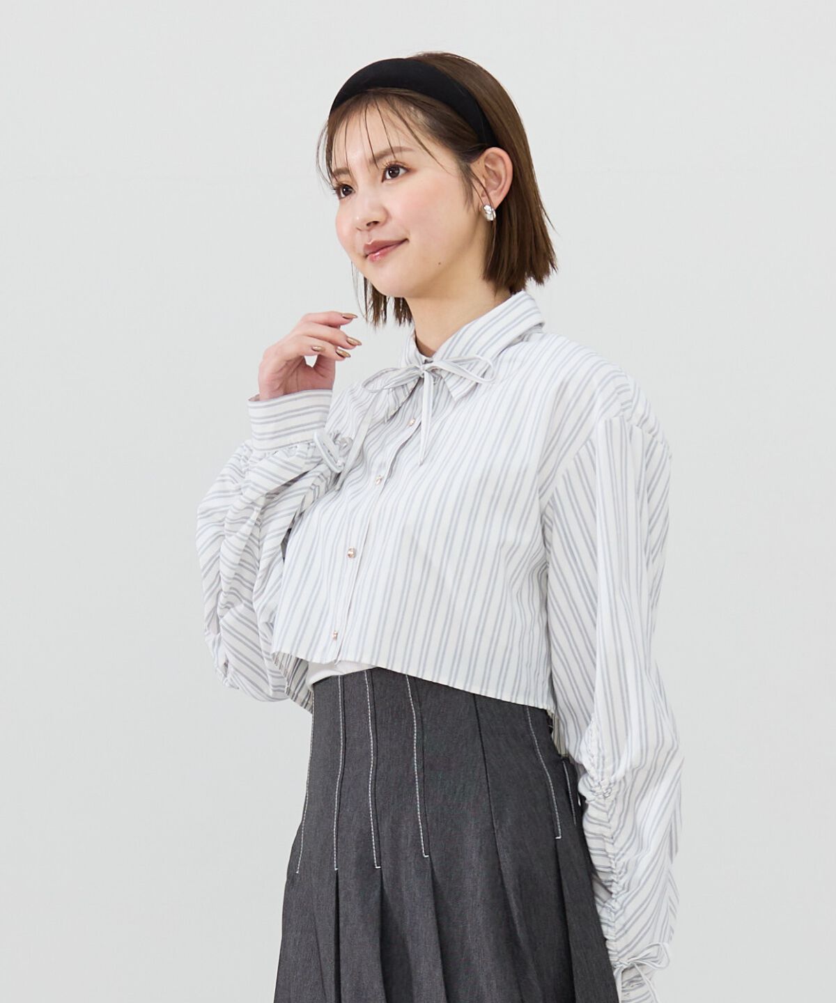 REDYAZEL「ドロストストライプシャツ」|シャツ・ブラウス|