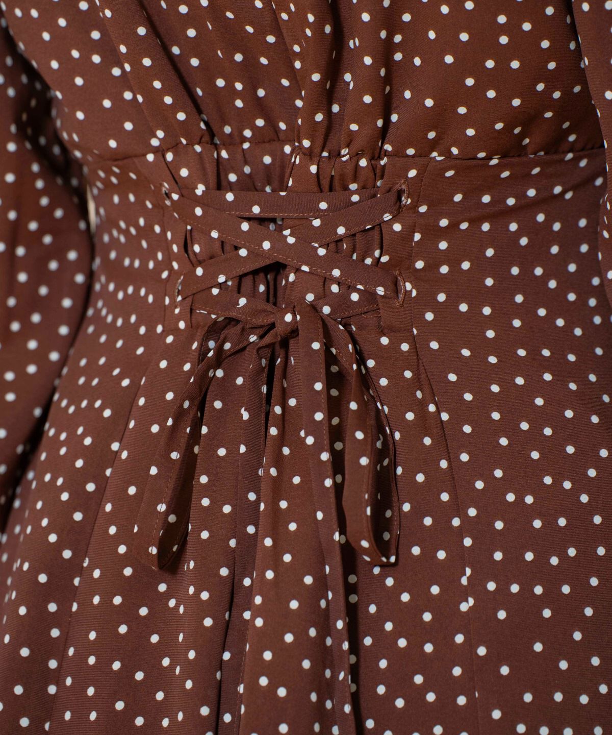 WILLSELECTION「ドット柄ギャザーヘムボウタイワンピース」|ワンピース|