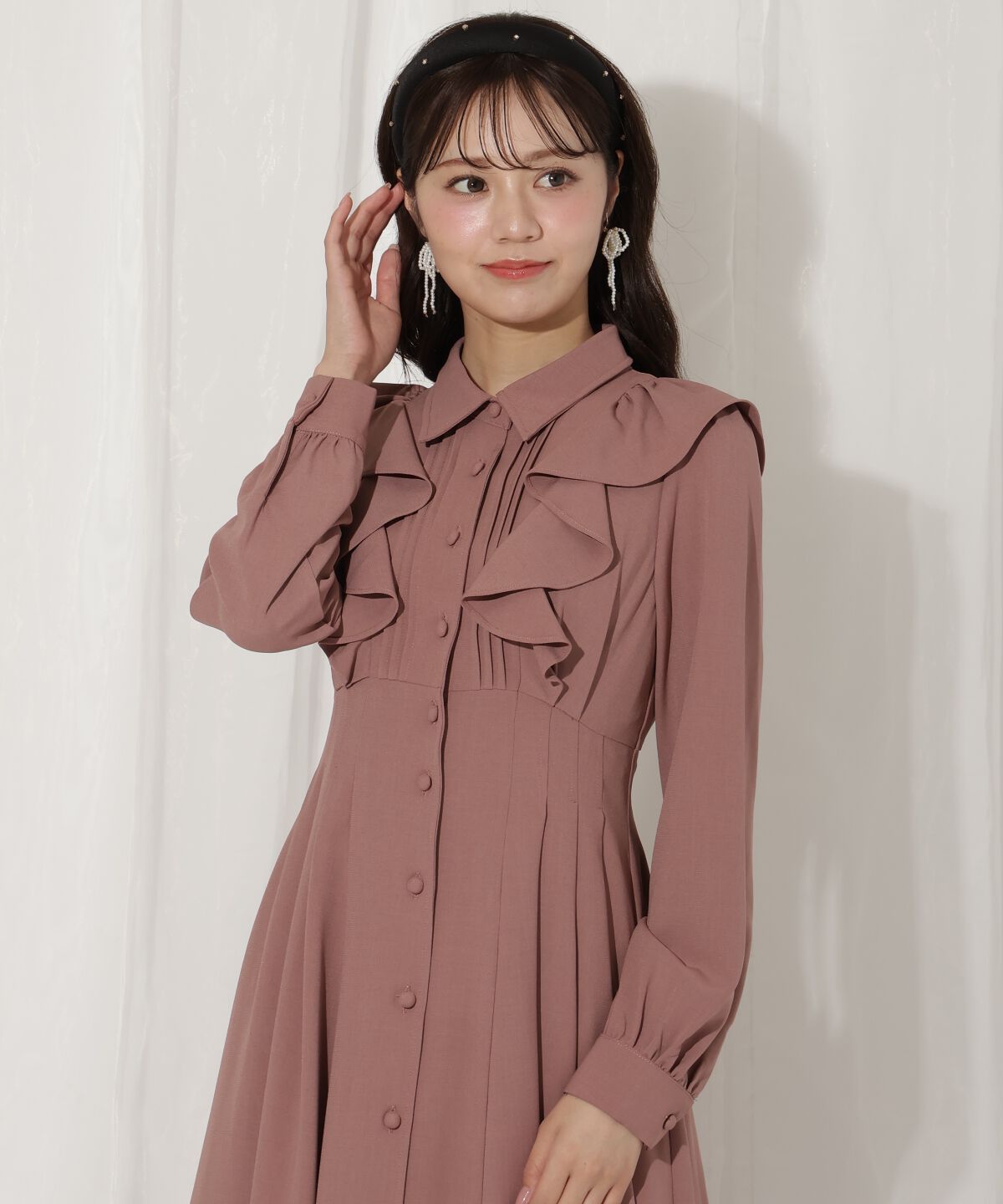 WILLSELECTION「ラッフルフリルタックウエストシャツワンピース」|ワンピース|