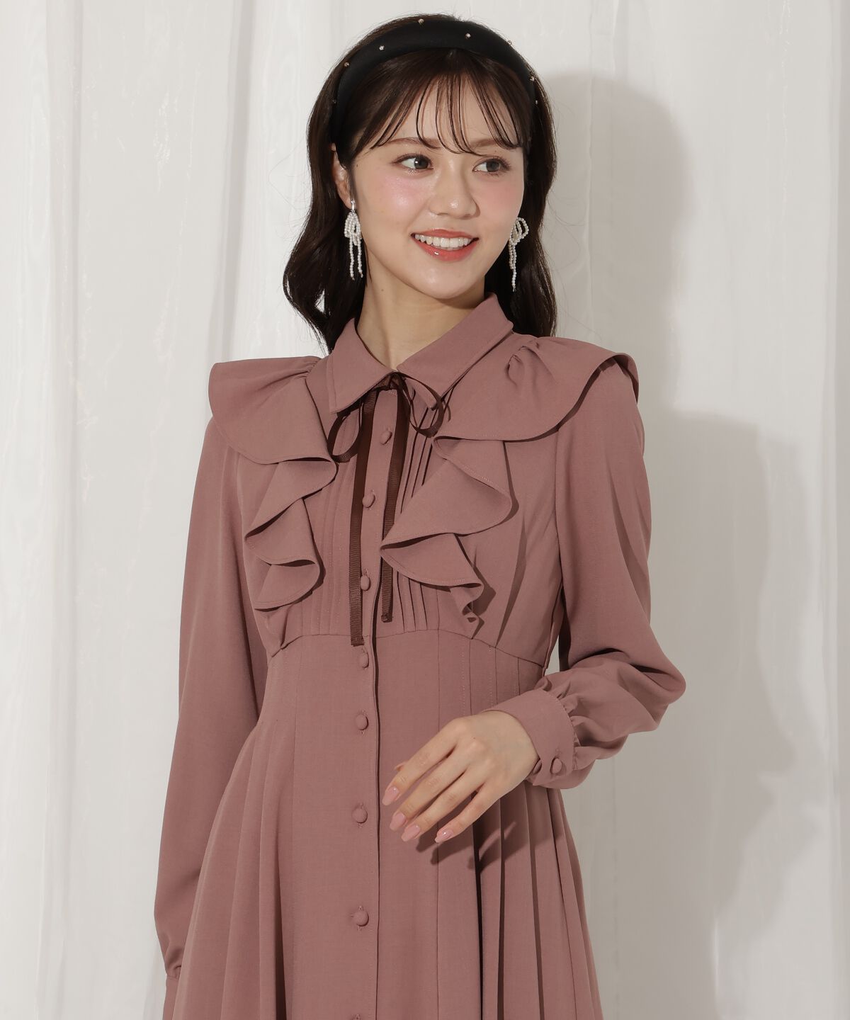 WILLSELECTION「ラッフルフリルタックウエストシャツワンピース」|ワンピース|