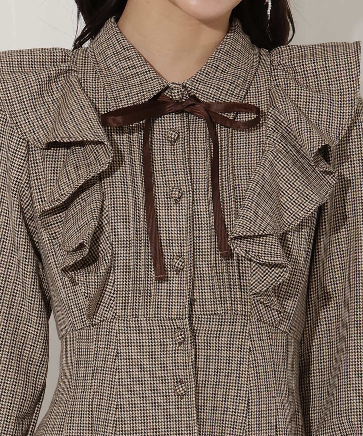 WILLSELECTION「ラッフルフリルタックウエストシャツワンピース」|ワンピース|