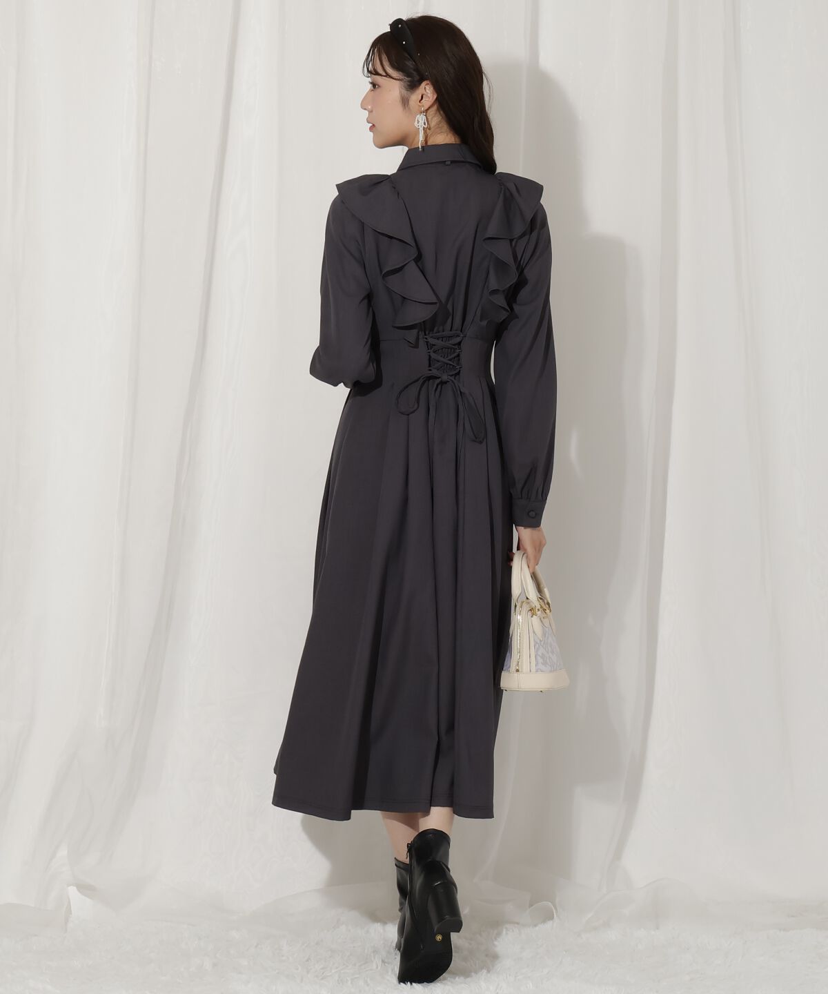 WILLSELECTION「ラッフルフリルタックウエストシャツワンピース」|ワンピース|