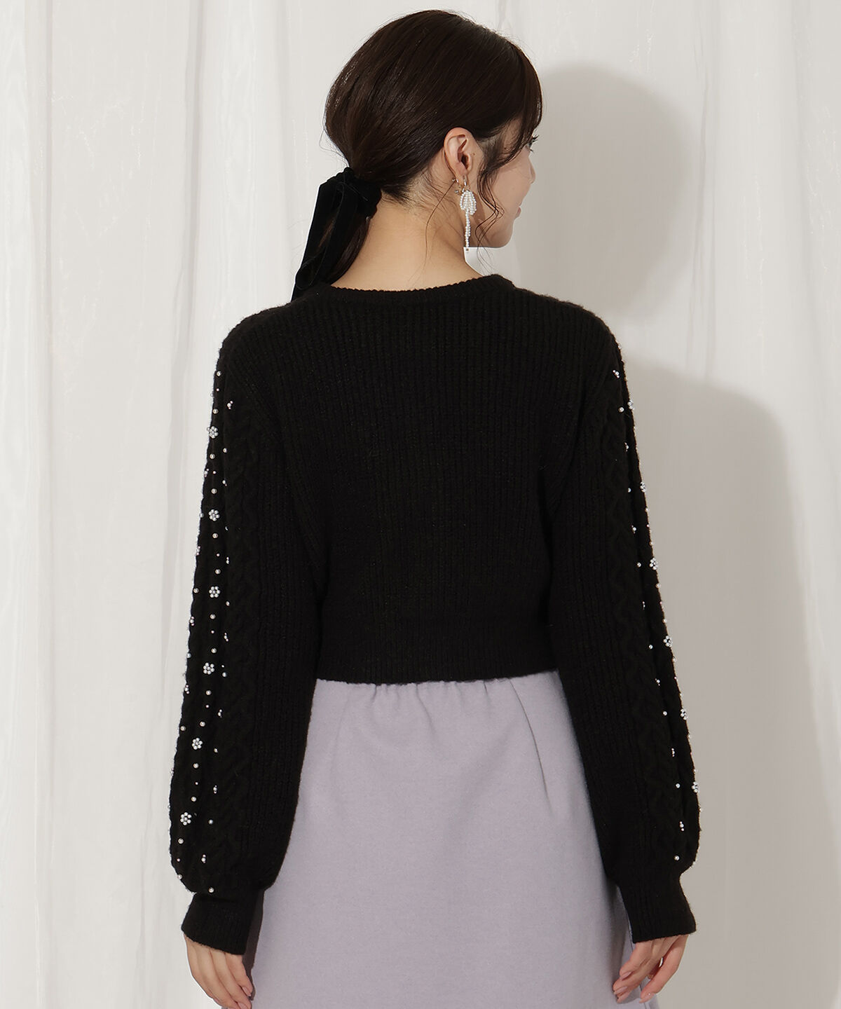 WILLSELECTION「パール付きケーブルカーディガン」|カーディガン|