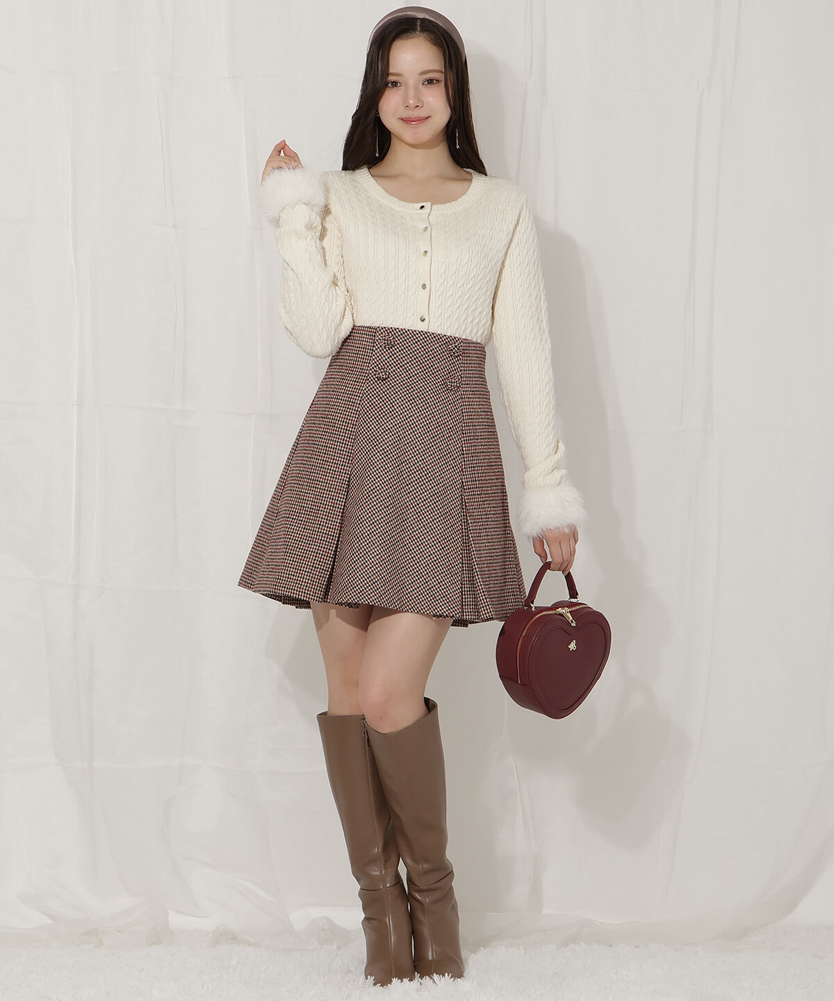 WILLSELECTION「バックスピンドルボックスタックミニスカート」|フレア|