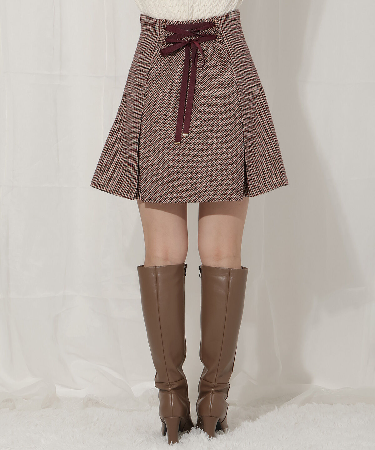 WILLSELECTION「バックスピンドルボックスタックミニスカート」|フレア|