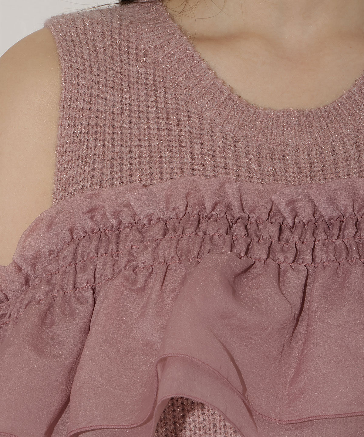 WILLSELECTION「バックリボンオフショルニットワンピース」|ワンピース|