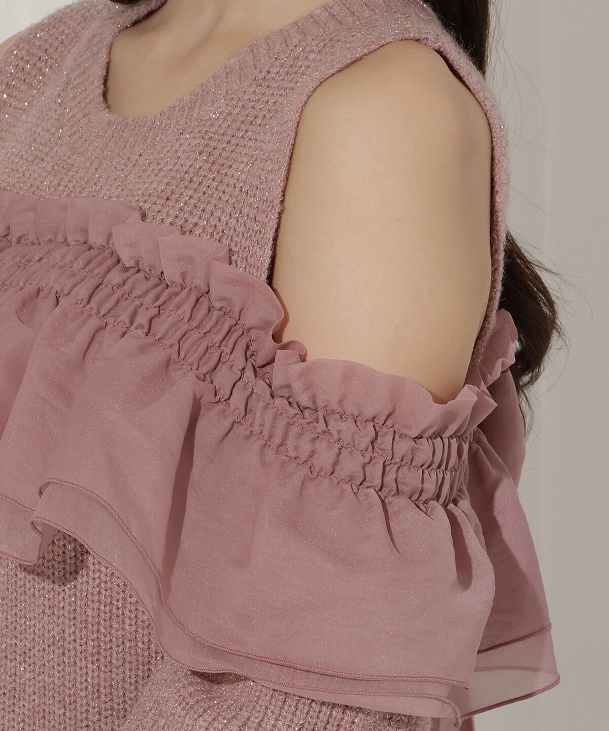 WILLSELECTION「バックリボンオフショルニットワンピース」|ワンピース|