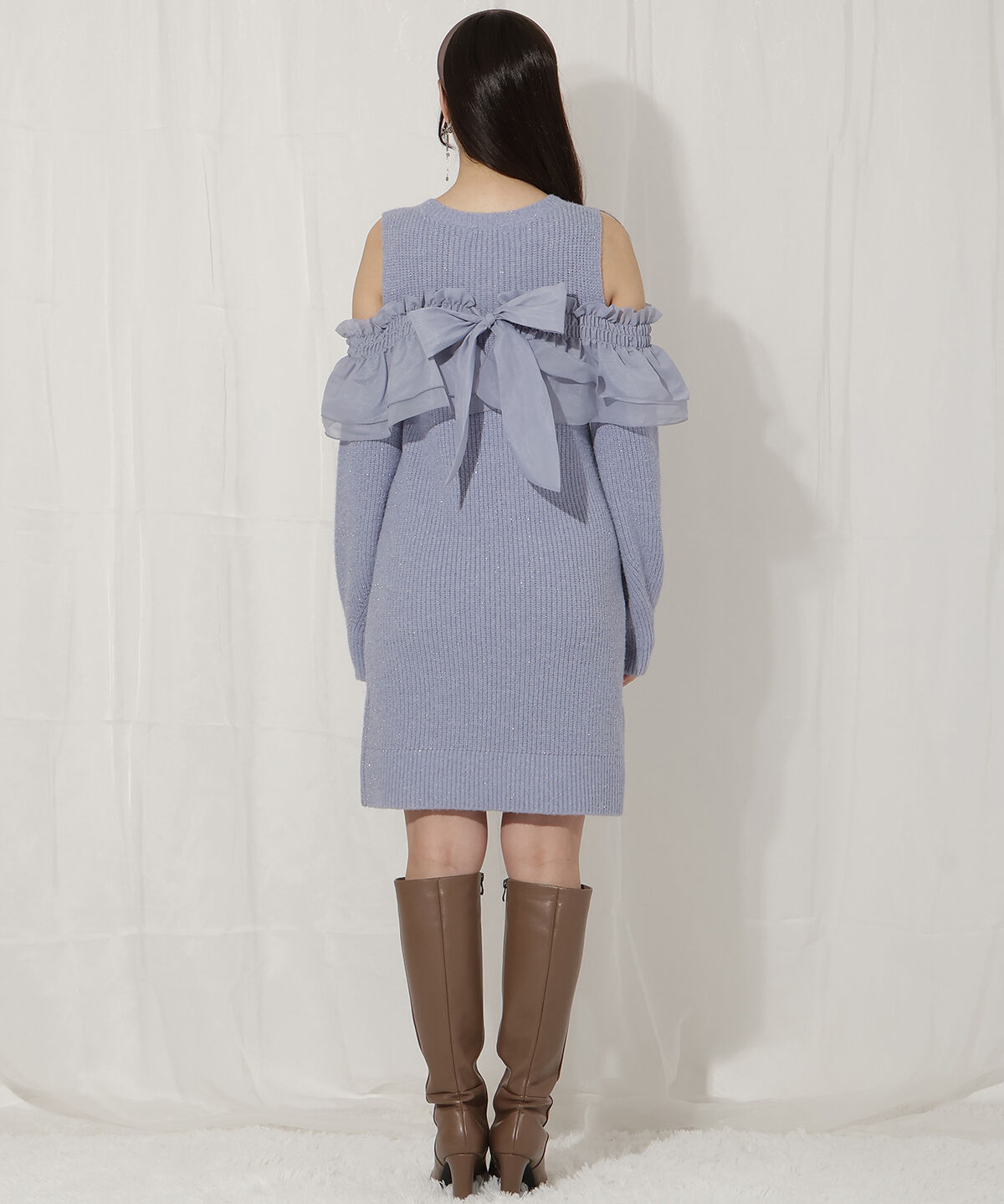 WILLSELECTION「バックリボンオフショルニットワンピース」|ワンピース|