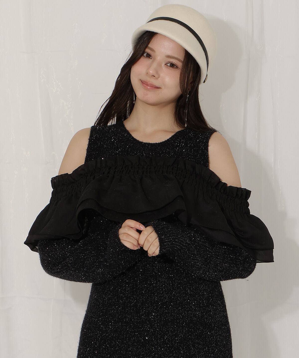 WILLSELECTION「バックリボンオフショルニットワンピース」|ワンピース|