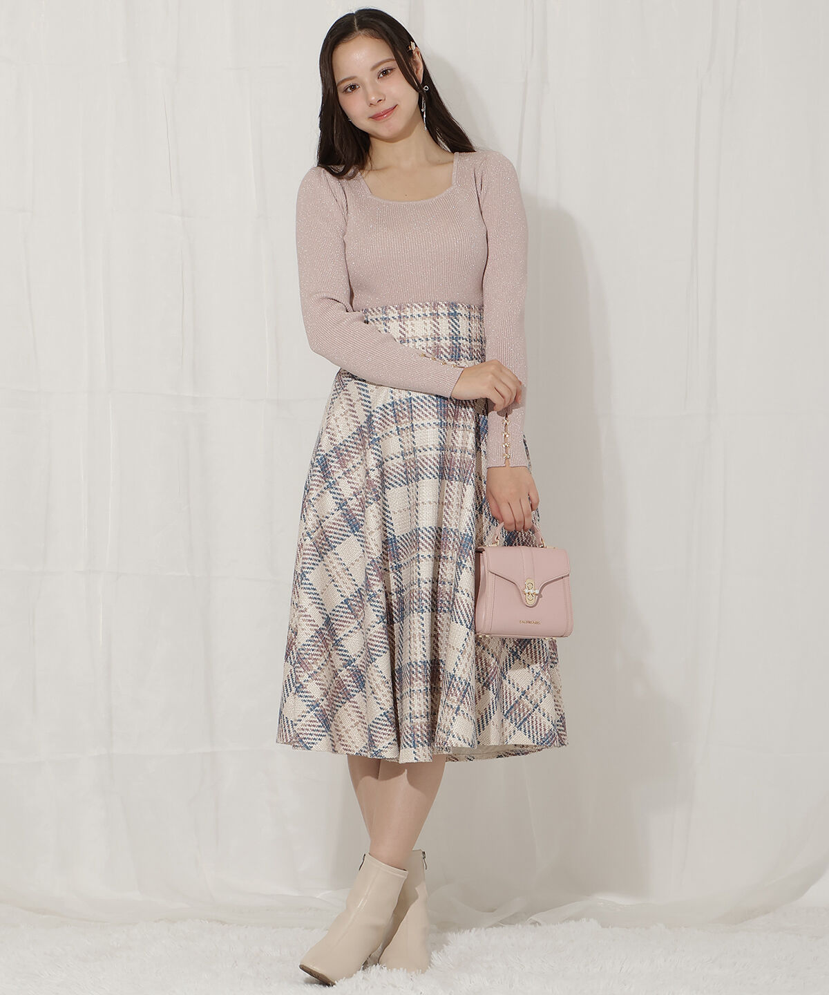 WILLSELECTION「リボンスリーブ2WAYラメニット」|ニット・セーター|