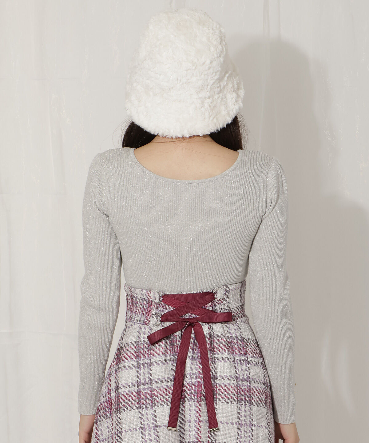 WILLSELECTION「リボンスリーブ2WAYラメニット」|ニット・セーター|