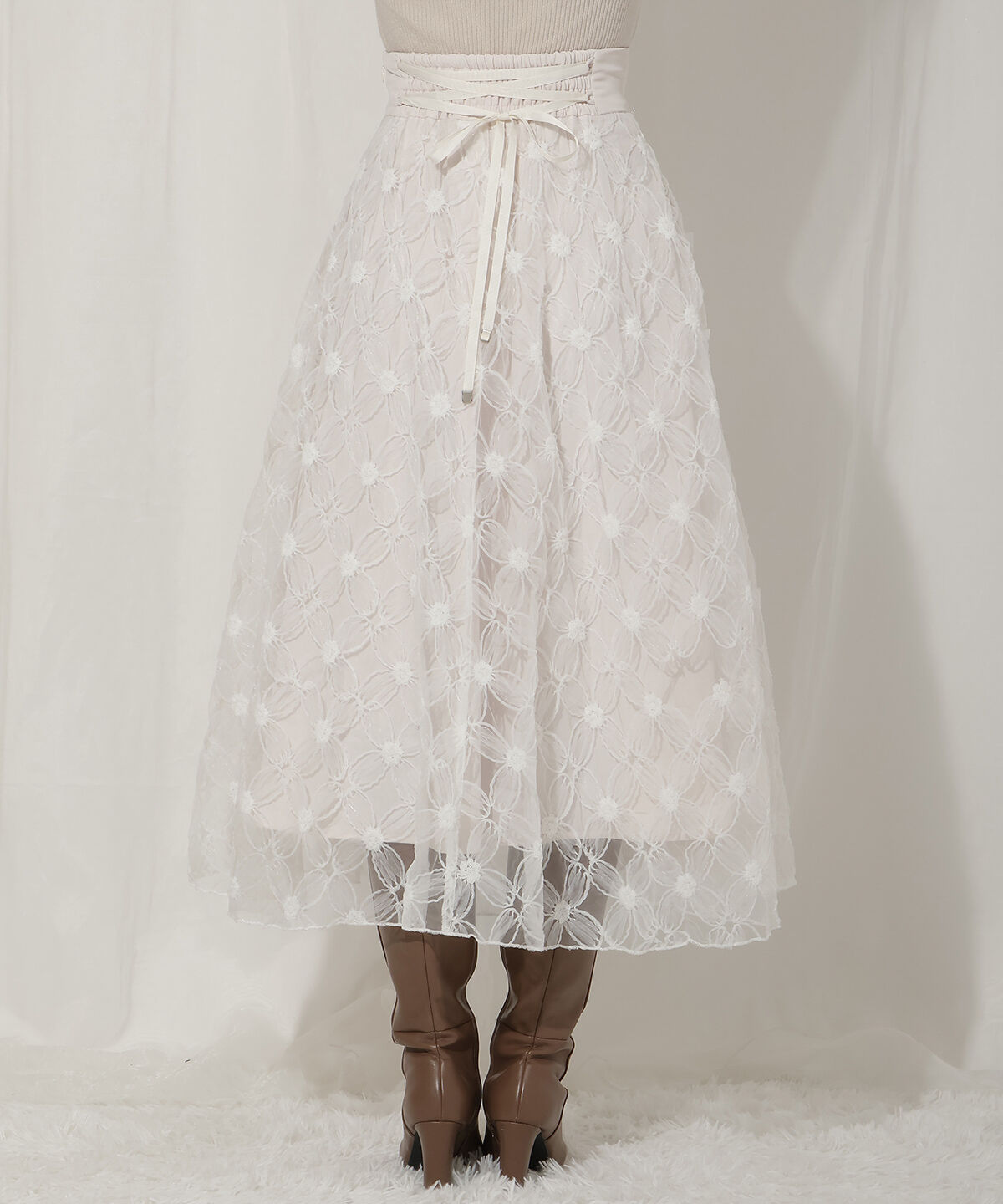 WILLSELECTION「フラワーチュールフレアスカート」|フレア|