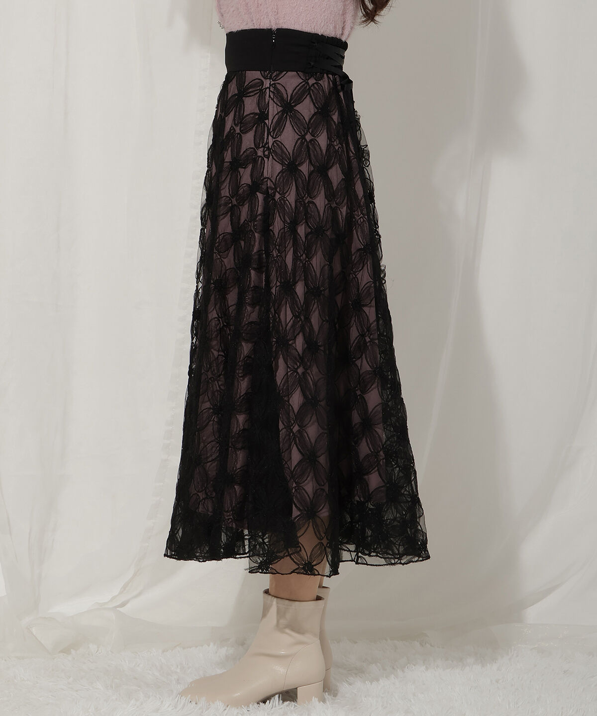 WILLSELECTION「フラワーチュールフレアスカート」|フレア|