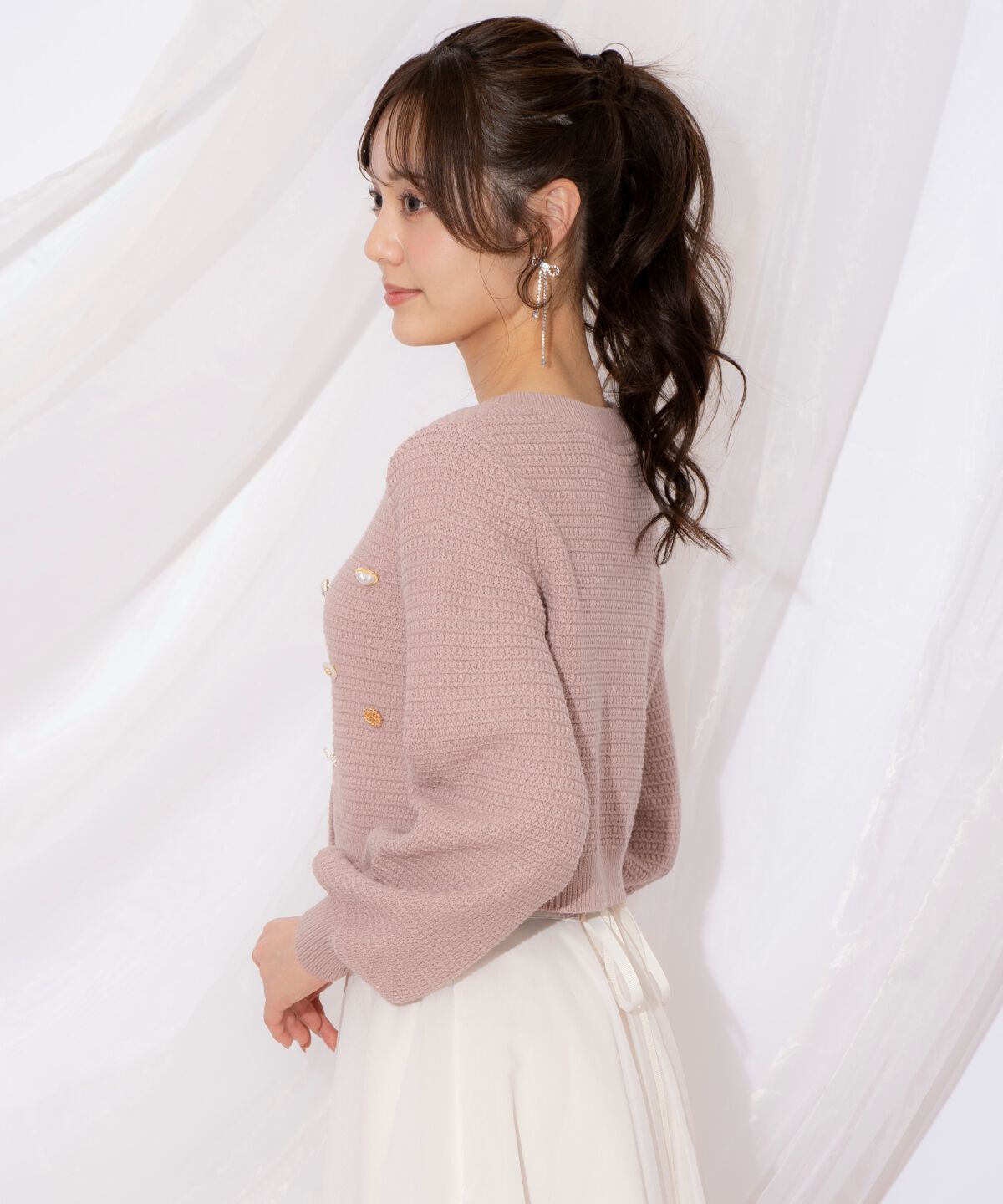 WILLSELECTION「シャイニービジューカーディガン」|カーディガン|