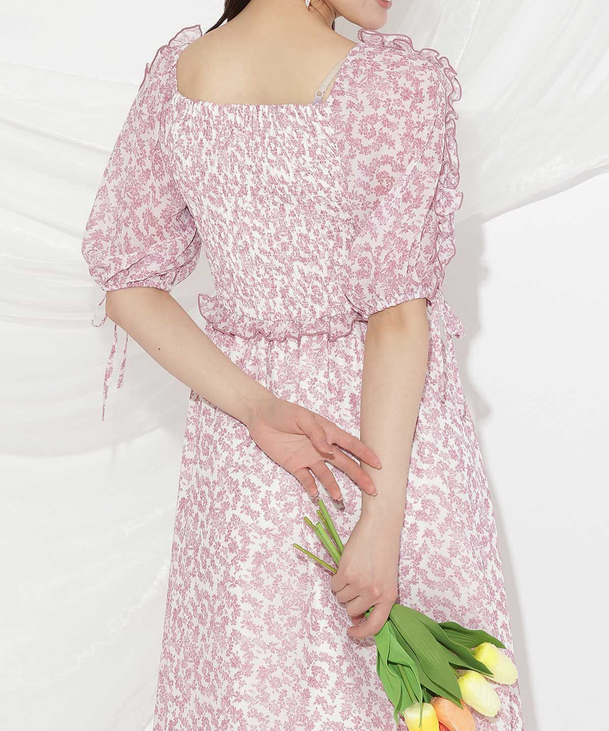 WILLSELECTION「ミニフラワーシャーリングワンピース」|ワンピース|