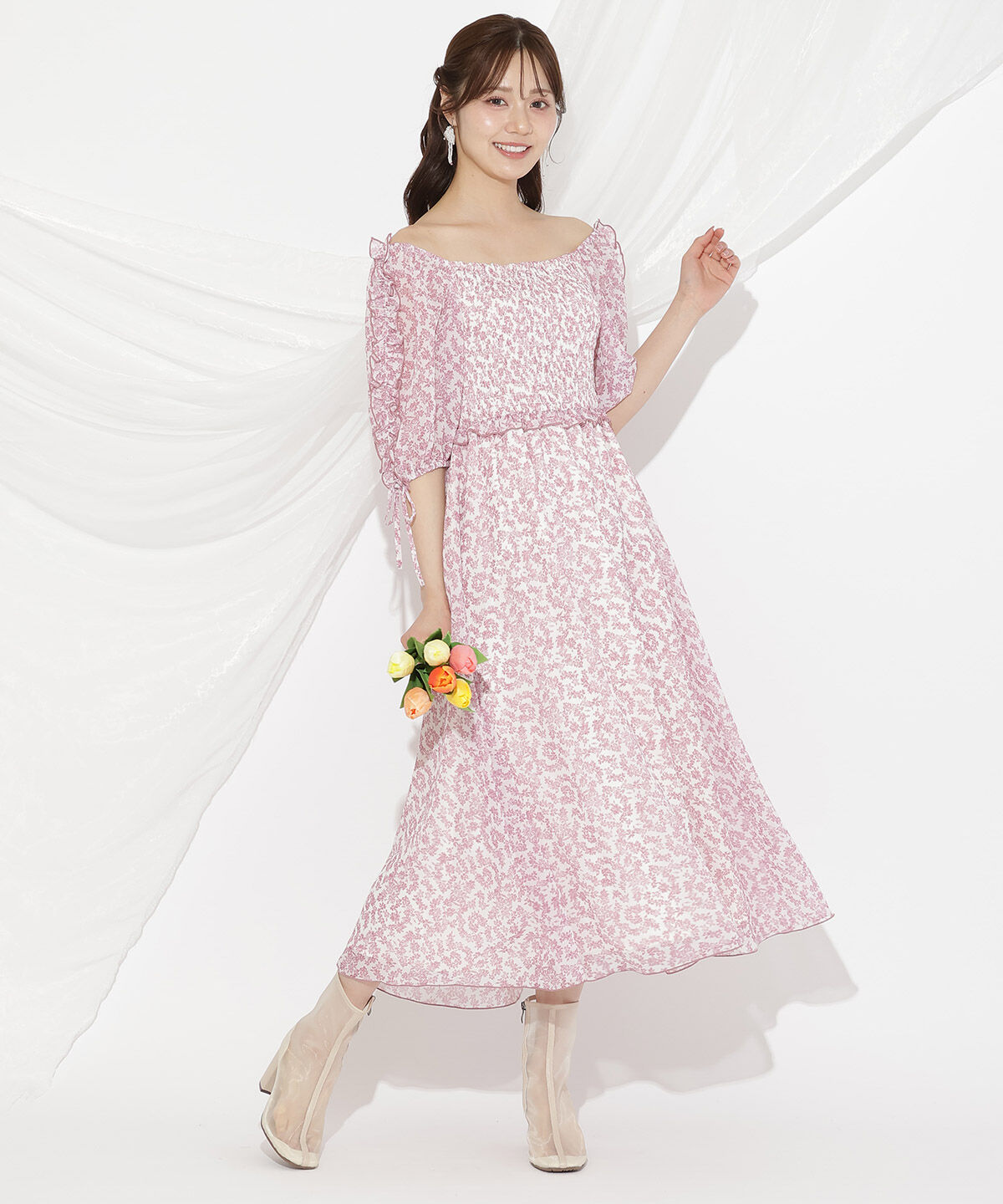 WILLSELECTION「ミニフラワーシャーリングワンピース」|ワンピース|