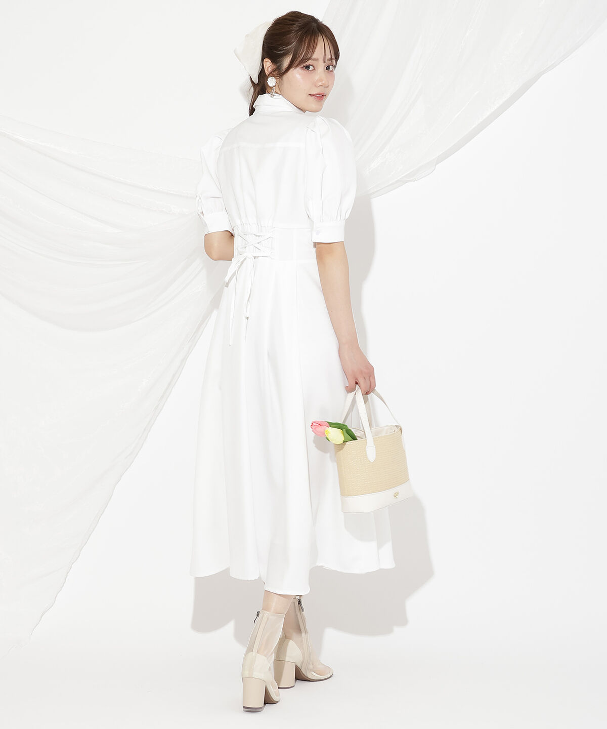 WILLSELECTION「リボンタイコルセットシャツワンピース」|ワンピース|