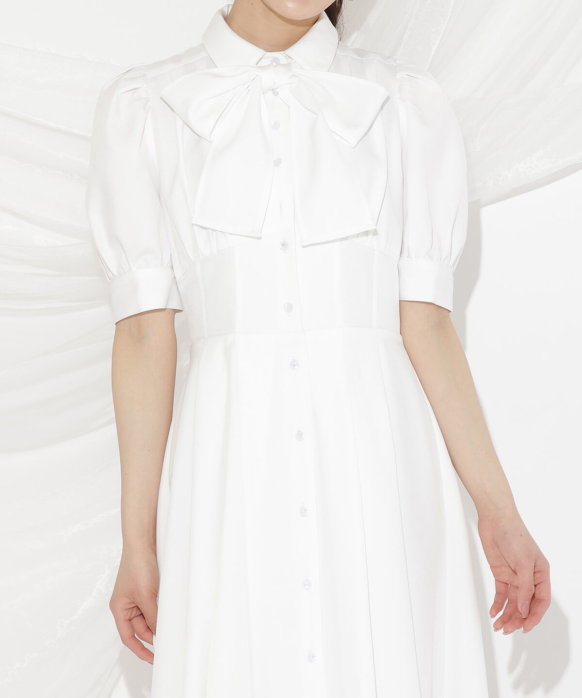 WILLSELECTION「リボンタイコルセットシャツワンピース」|ワンピース|