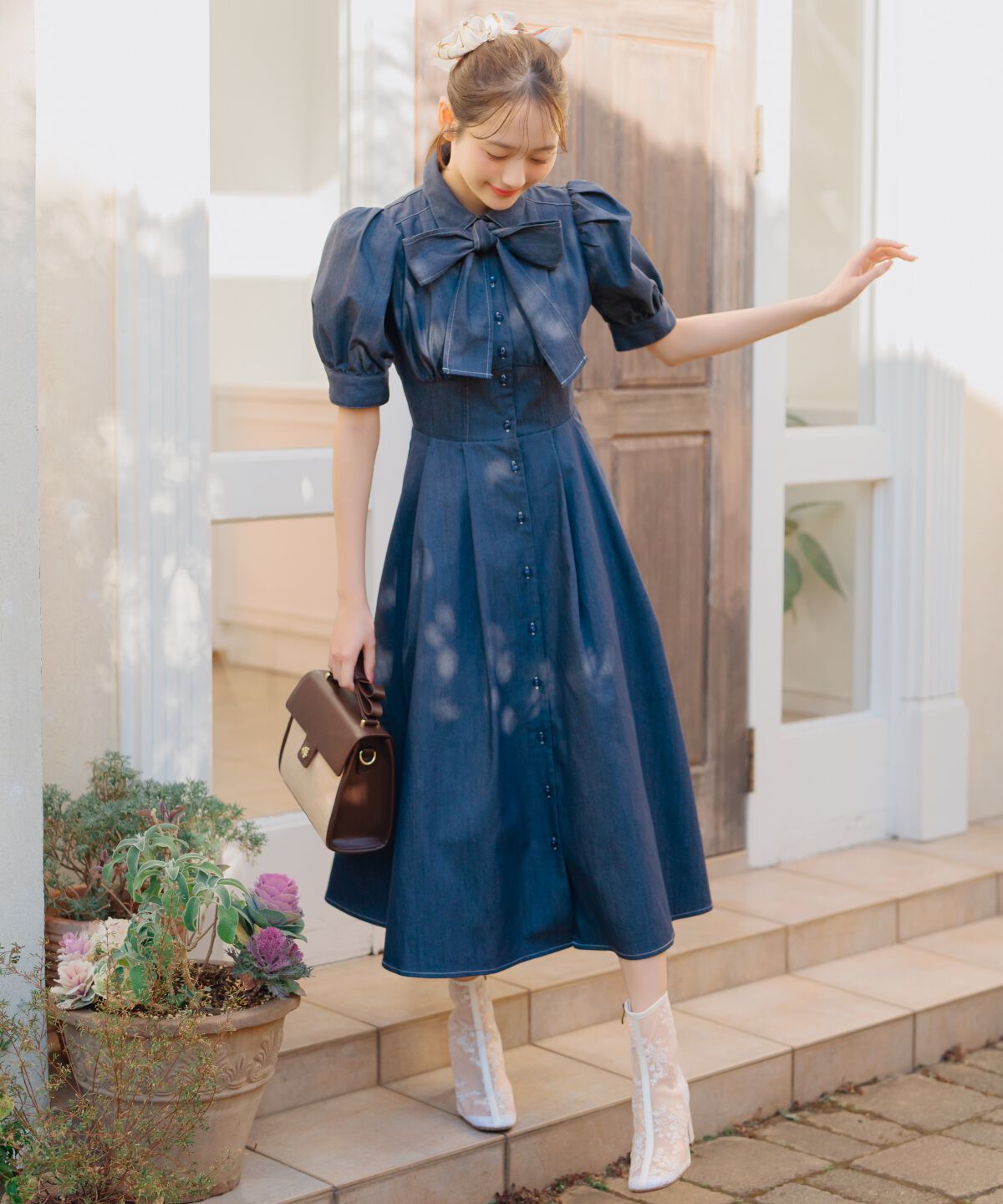 WILLSELECTION「リボンタイコルセットシャツワンピース」|ワンピース|