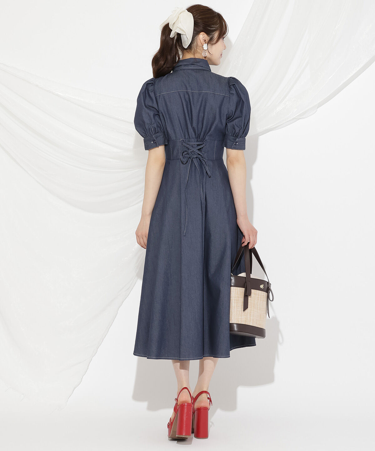 WILLSELECTION「リボンタイコルセットシャツワンピース」|ワンピース|