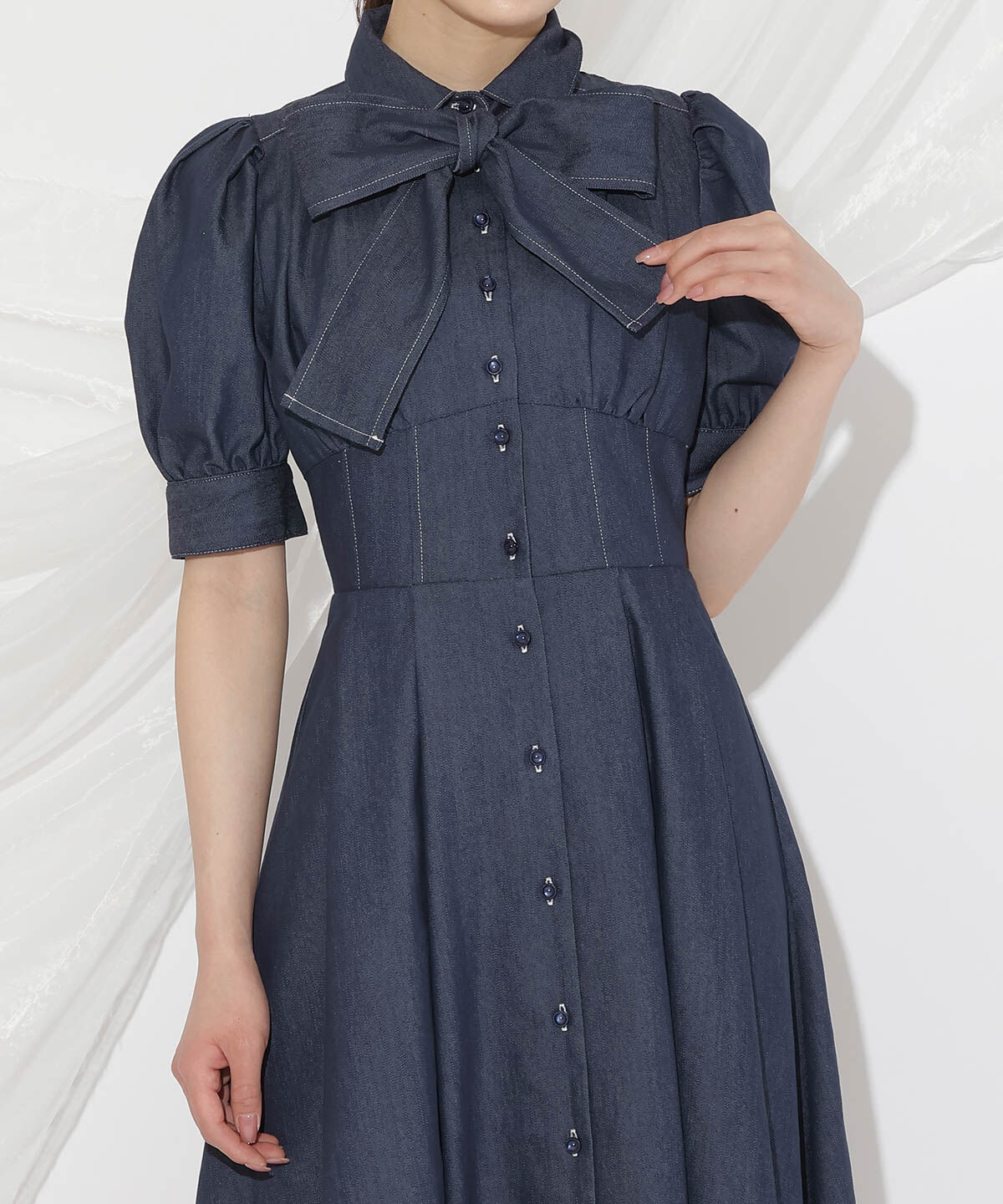 WILLSELECTION「リボンタイコルセットシャツワンピース」|ワンピース|