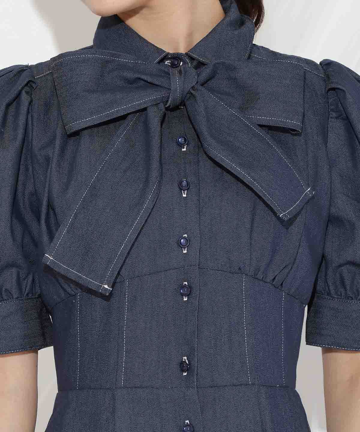 WILLSELECTION「リボンタイコルセットシャツワンピース」|ワンピース|