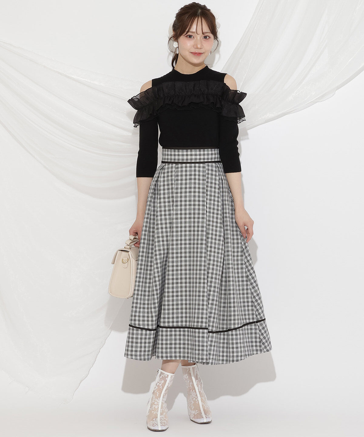 WILLSELECTION「フリルドッキングリブニット」|ニット・セーター|