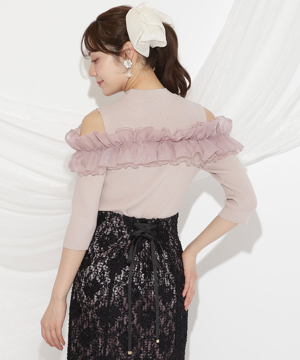 WILLSELECTION「フリルドッキングリブニット」|ニット・セーター|