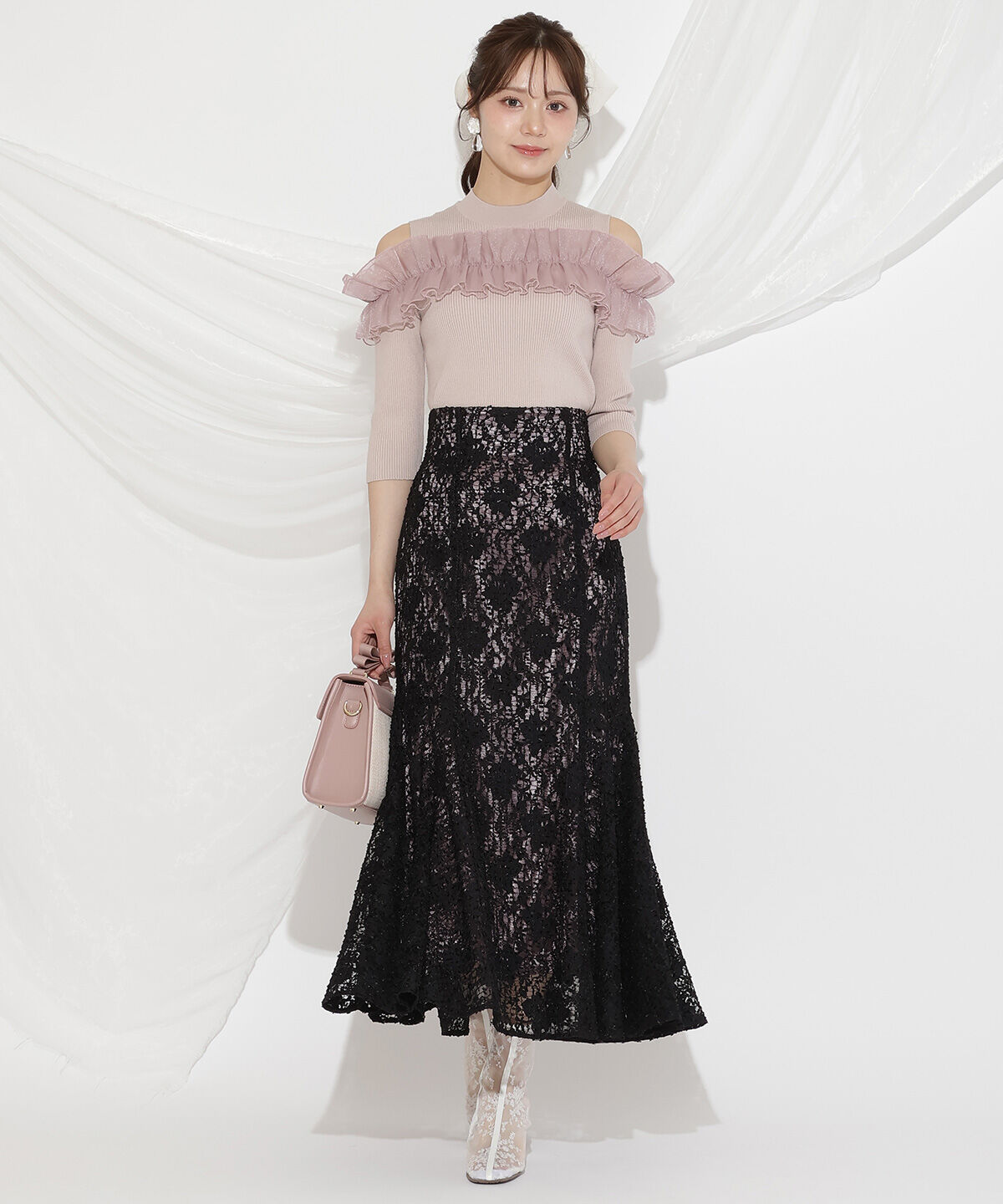 WILLSELECTION「フリルドッキングリブニット」|ニット・セーター|