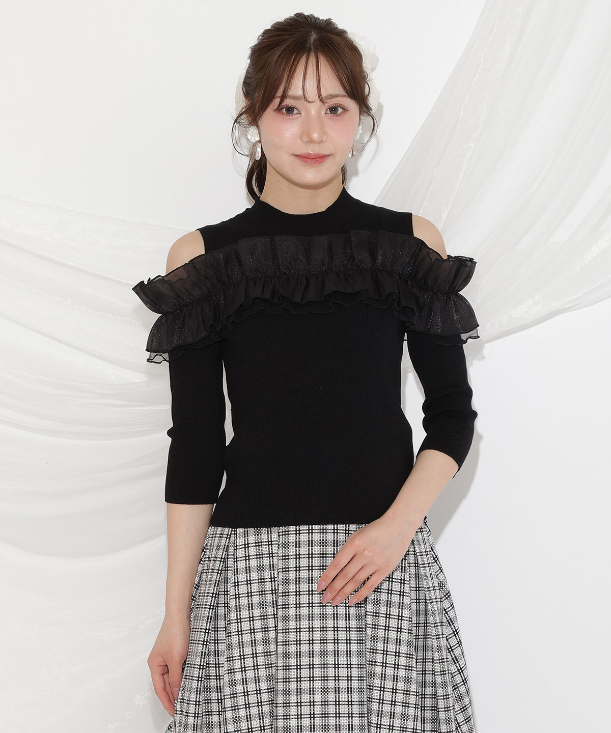 WILLSELECTION「フリルドッキングリブニット」|ニット・セーター|