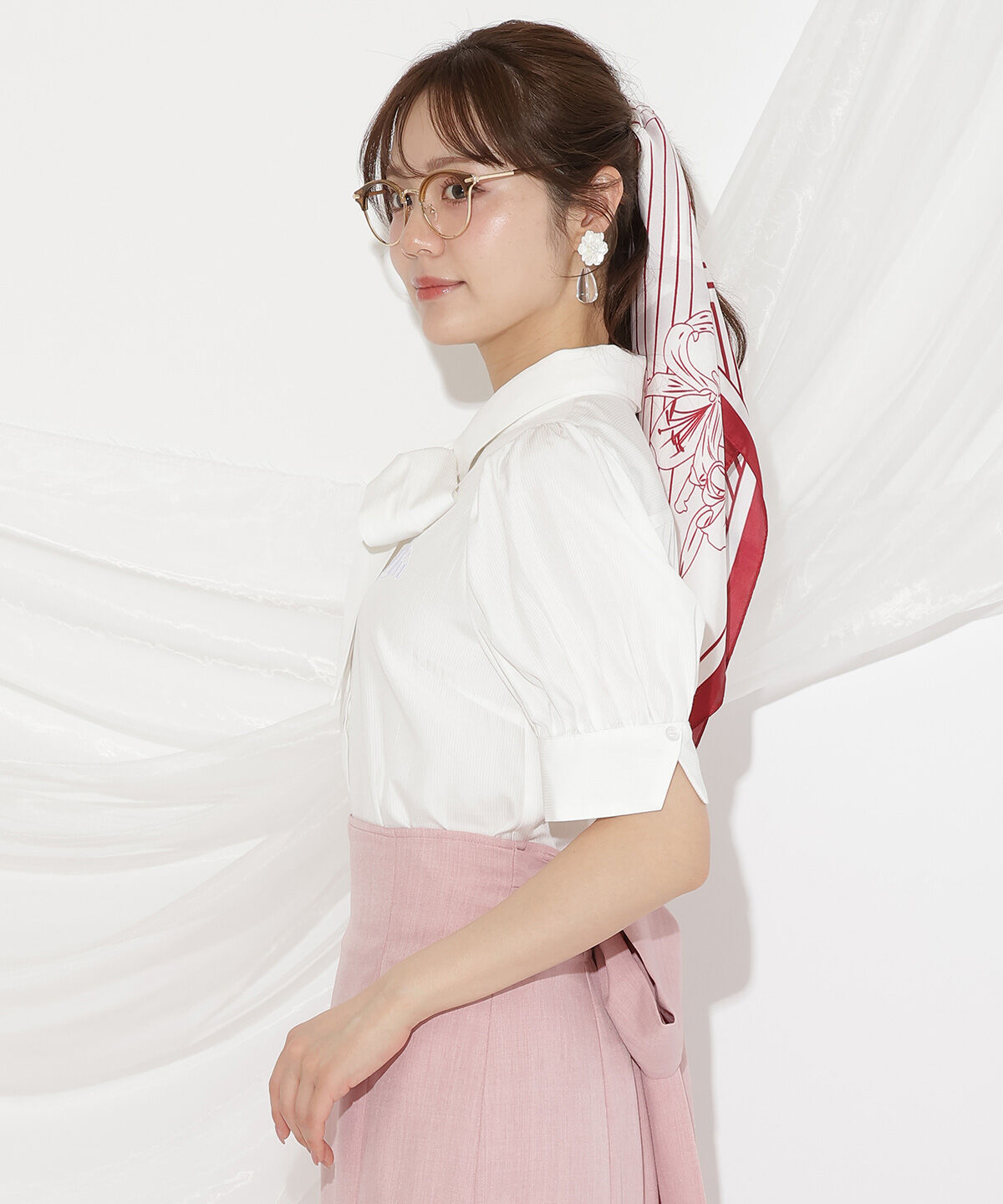 WILLSELECTION「刺繍ストライプパフブラウス」|シャツ・ブラウス|