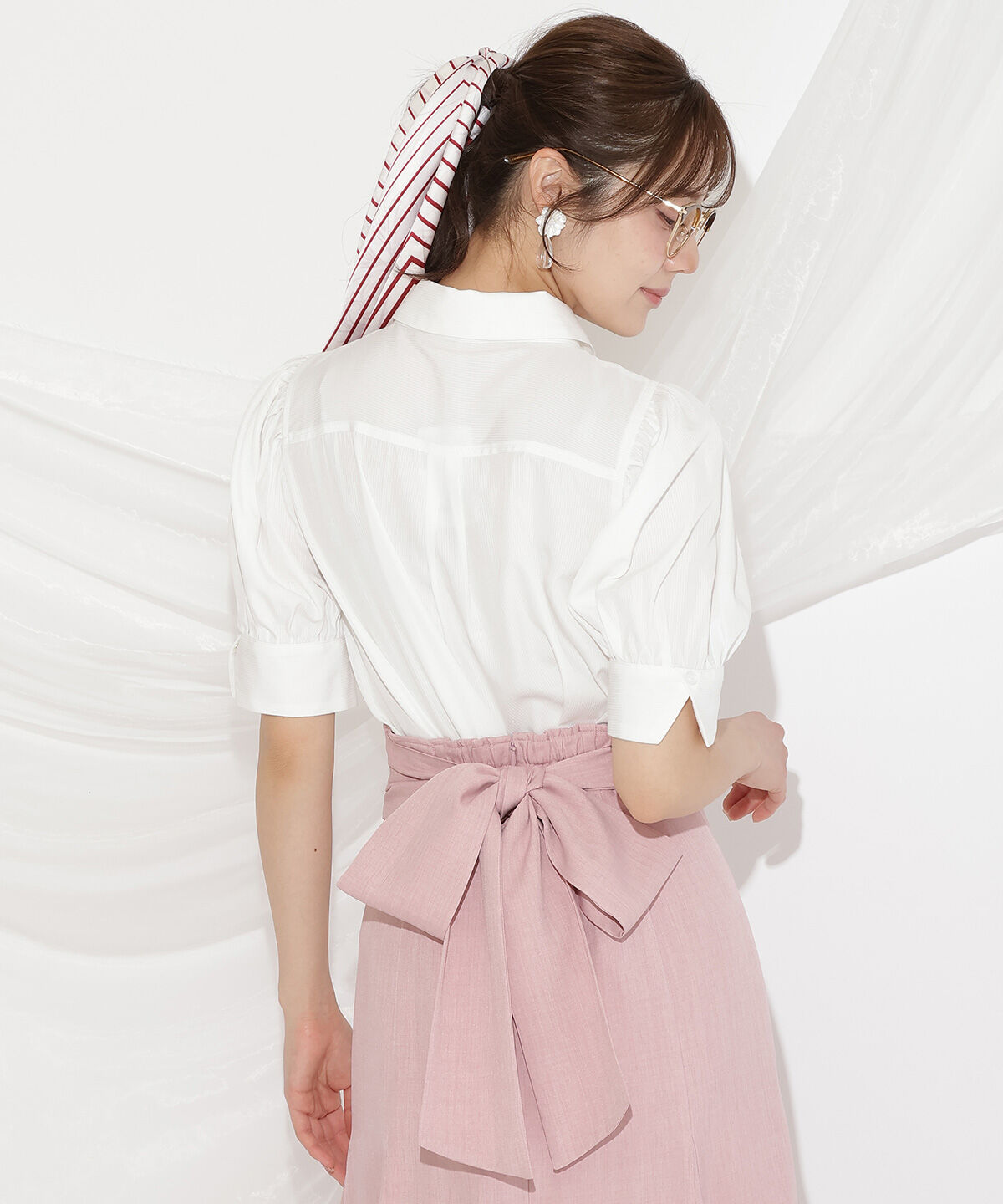 WILLSELECTION「刺繍ストライプパフブラウス」|シャツ・ブラウス|