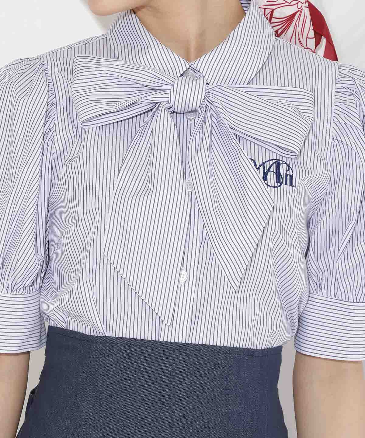 WILLSELECTION「刺繍ストライプパフブラウス」|シャツ・ブラウス|