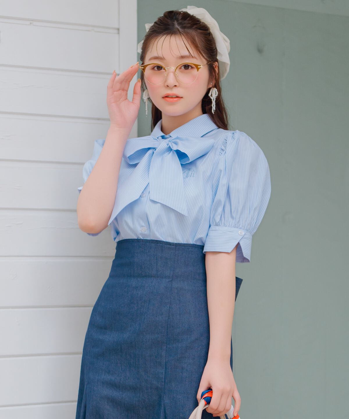 WILLSELECTION「刺繍ストライプパフブラウス」|シャツ・ブラウス|