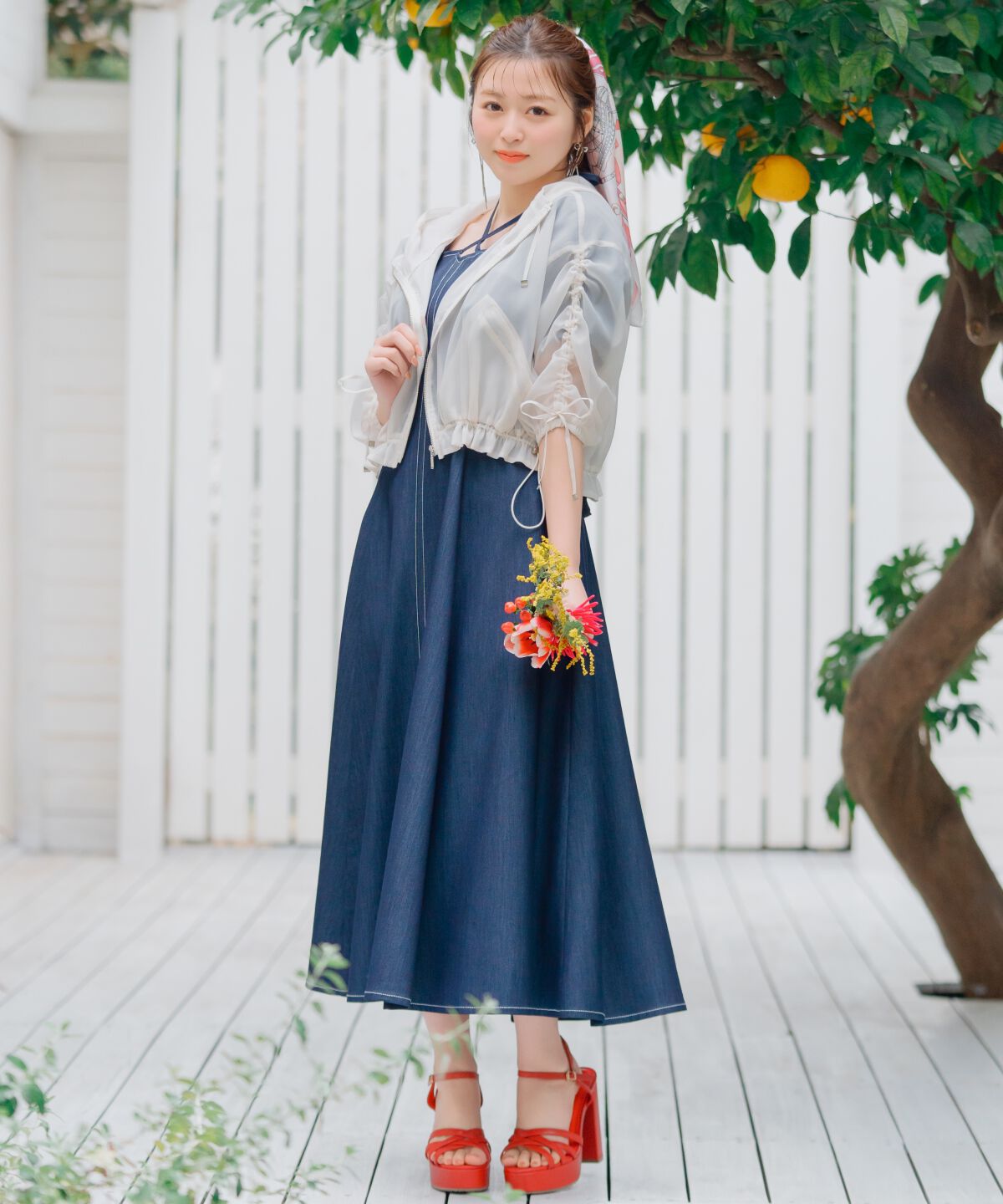 WILLSELECTION「クロスネックラッフルフリルワンピース」|ワンピース|