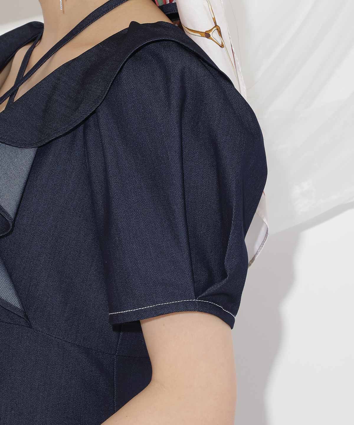 WILLSELECTION「クロスネックラッフルフリルワンピース」|ワンピース|