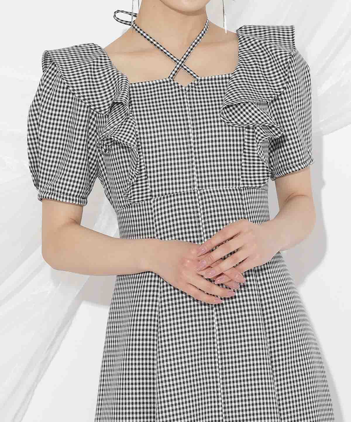 WILLSELECTION「クロスネックラッフルフリルワンピース」|ワンピース|