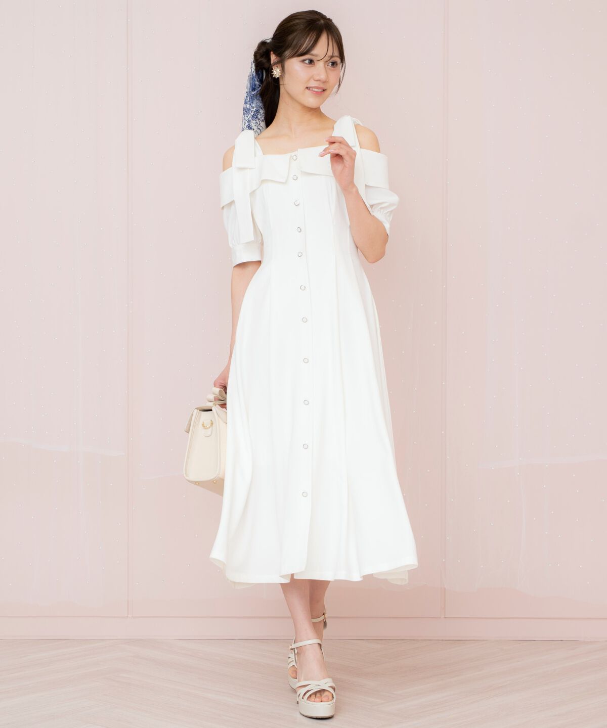 WILLSELECTION「リボンストラップオフショルワンピース」|ワンピース|