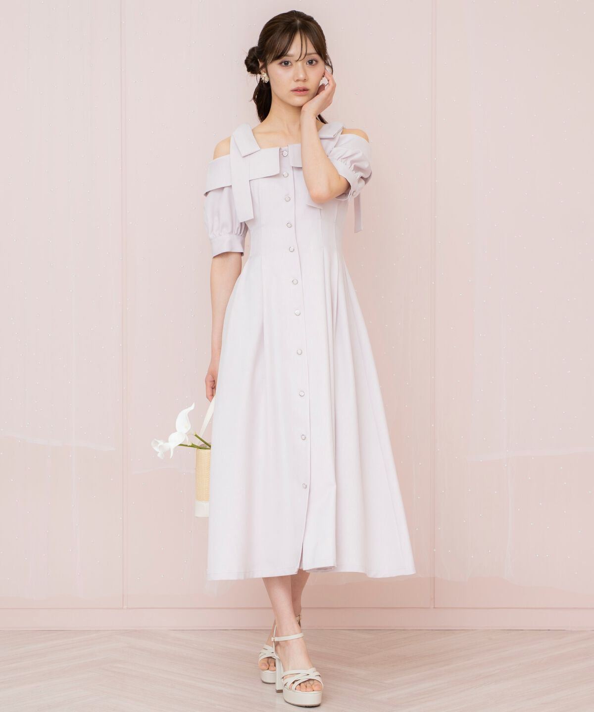 WILLSELECTION「リボンストラップオフショルワンピース」|ワンピース|