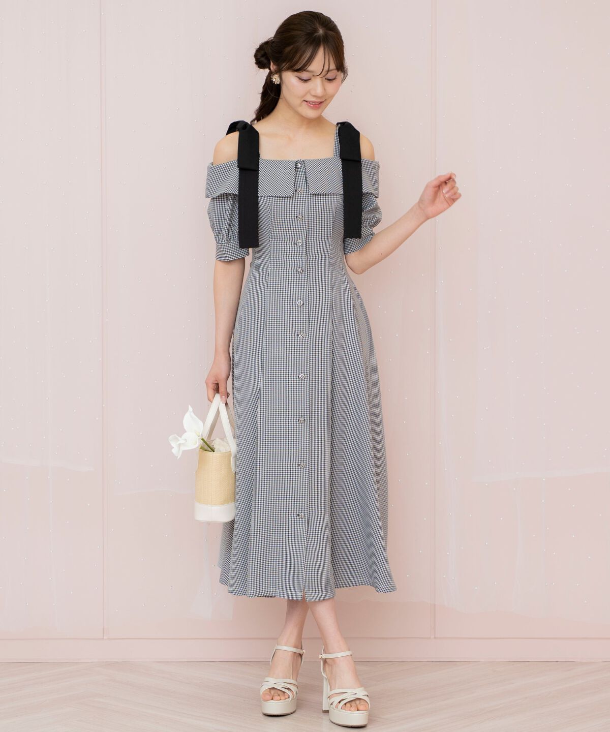 WILLSELECTION「リボンストラップオフショルワンピース」|ワンピース|