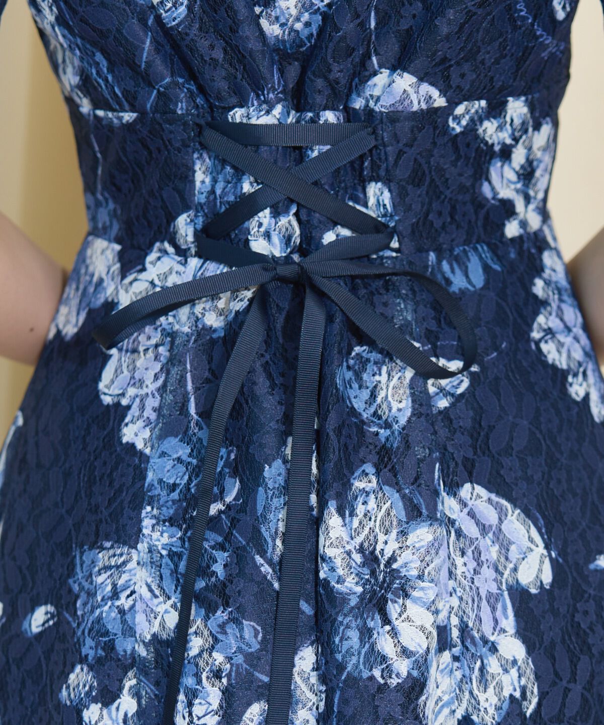 WILLSELECTION「ニュアンスフラワーレースプリントワンピース」|ワンピース|