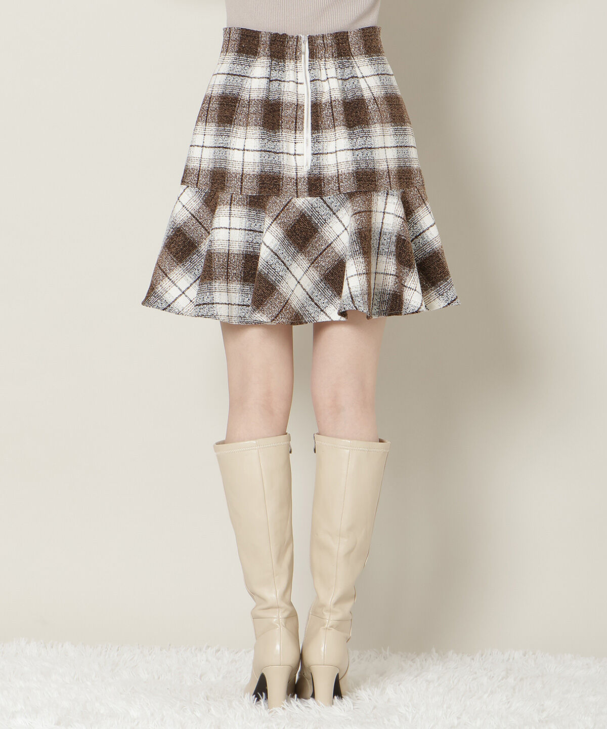 WILLSELECTION「ヘムフレアツイードミニスカート」|フレア|