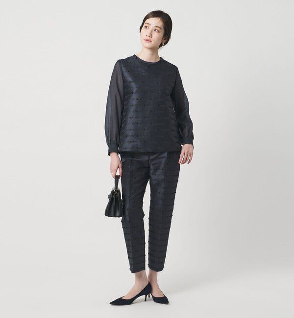 UNITED ARROWS「リボン カットジャガード パンツ」|スラックス|