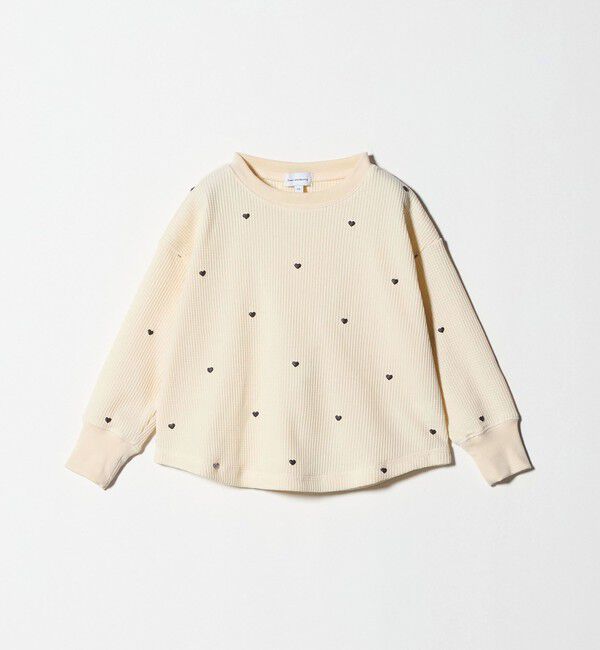 UNITED ARROWS green label relaxing「ハート総柄 ワッフル ロングスリーブTシャツ / キッズ  100cmー160cm」|Tシャツ・カットソー|OFF WHITE