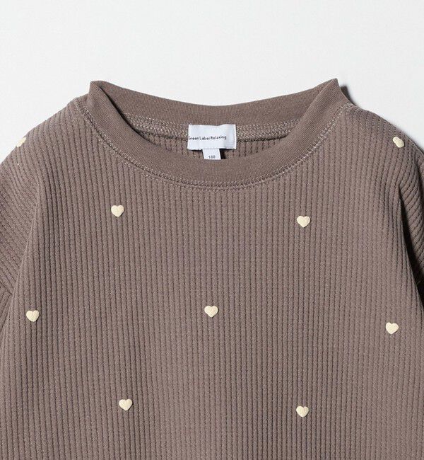 UNITED ARROWS green label relaxing「ハート総柄 ワッフル ロングスリーブTシャツ / キッズ  100cmー160cm」|Tシャツ・カットソー|