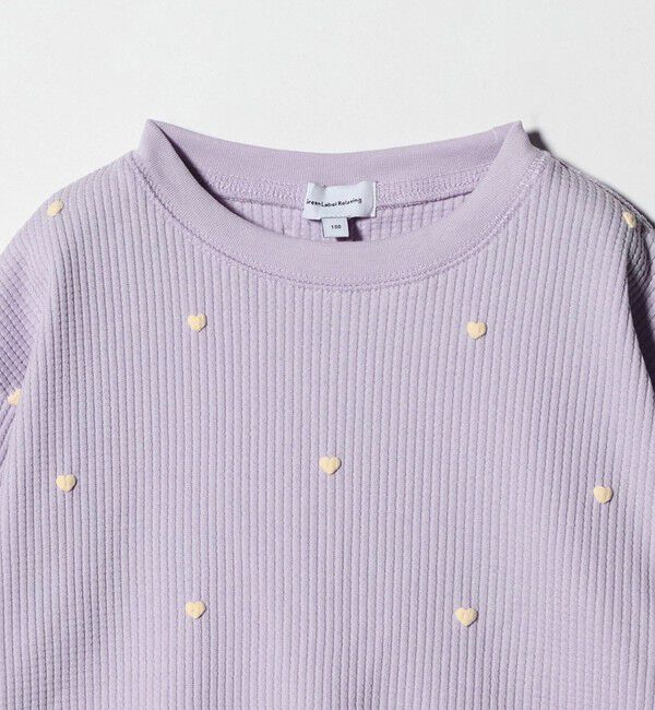 UNITED ARROWS green label relaxing「ハート総柄 ワッフル ロングスリーブTシャツ / キッズ  100cmー160cm」|Tシャツ・カットソー|